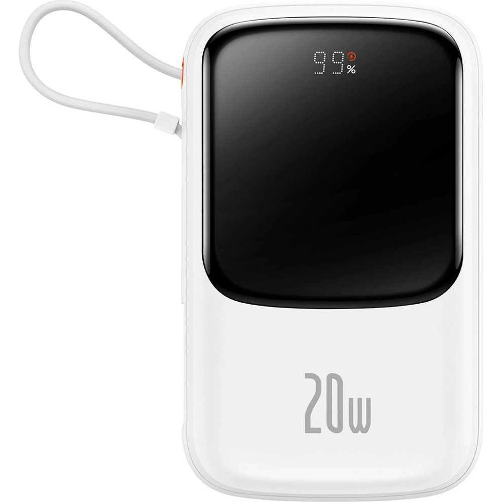 Hurtownia GSM - Powerbank Baseus Qpow 10000mAh vestavěný kabel Lightning 20W Quick Charge SCP AFC FCP bílý - BSU3285WHT - {ean13} - Hurt