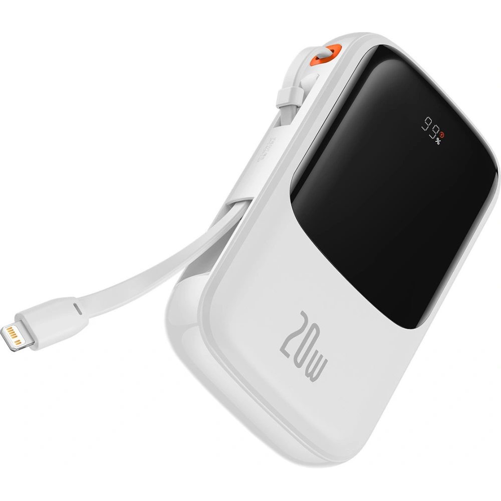 Hurtownia GSM - Powerbank Baseus Qpow 10000mAh vestavěný kabel Lightning 20W Quick Charge SCP AFC FCP bílý - BSU3285WHT - {ean13} - Hurt