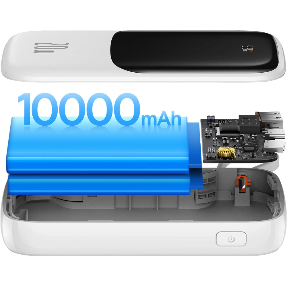 Hurtownia GSM - Powerbank Baseus Qpow 10000mAh vestavěný kabel Lightning 20W Quick Charge SCP AFC FCP bílý - BSU3285WHT - {ean13} - Hurt