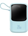 Powerbank Baseus Qpow 10000mAh wbudowany kabel Lightning 20W Quick Charge SCP AFC FCP niebieski