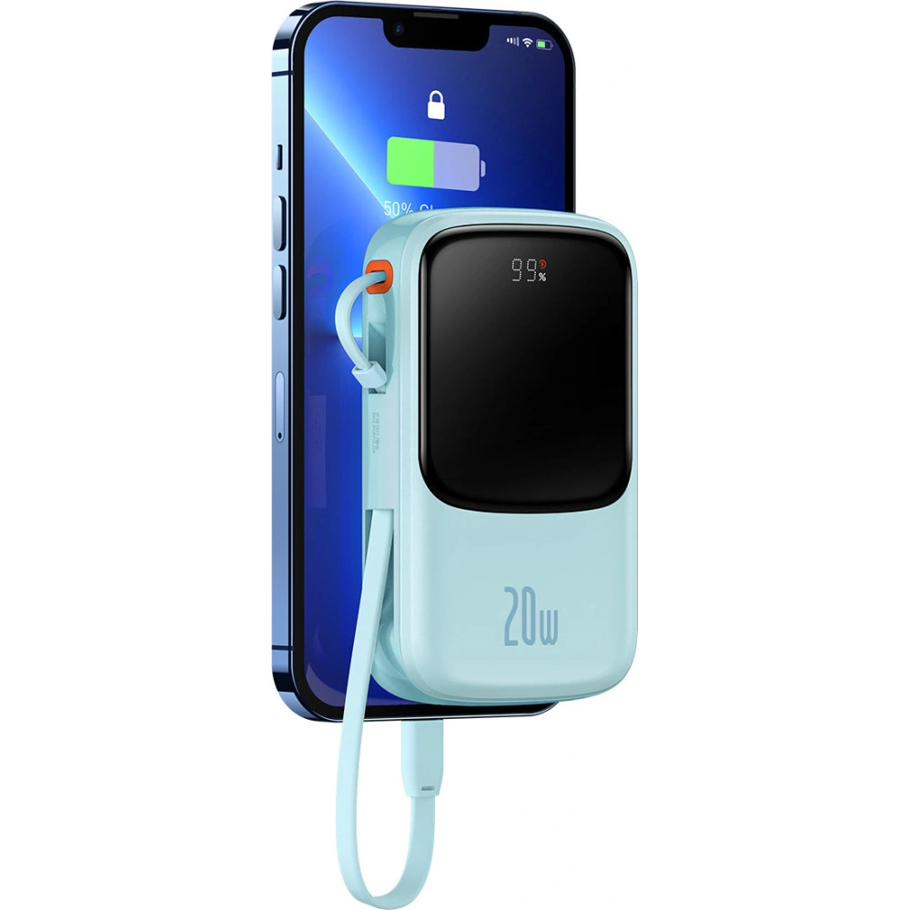 Hurtownia GSM - Powerbank Baseus Qpow 10000mAh s vestavěným kabelem Lightning 20W Quick Charge SCP AFC FCP modrý - BSU3286BLU - {ean13} - Hurt