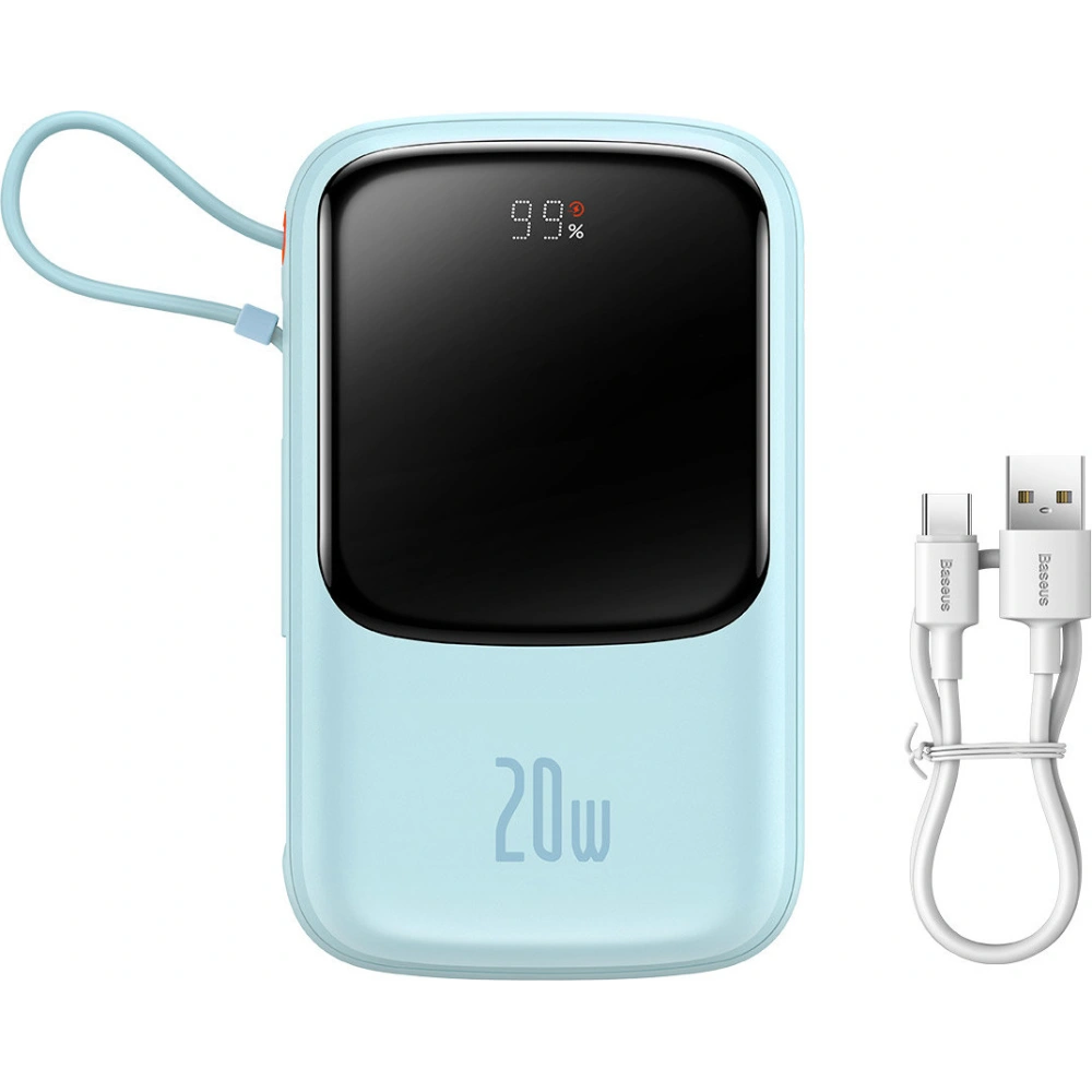 Hurtownia GSM - Powerbank Baseus Qpow 10000mAh s vestavěným kabelem Lightning 20W Quick Charge SCP AFC FCP modrý - BSU3286BLU - {ean13} - Hurt