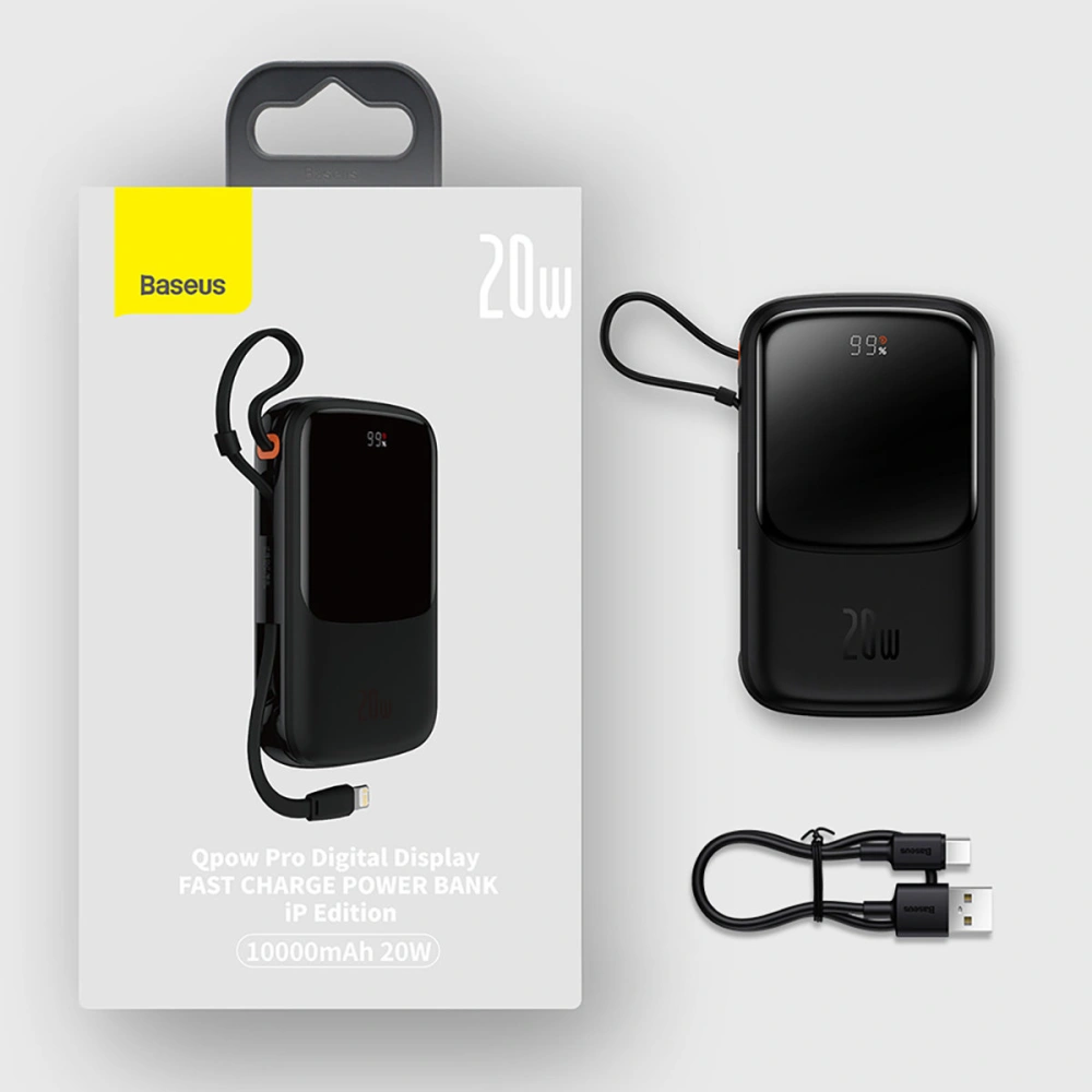 Hurtownia GSM - Powerbank Baseus Qpow 10000mAh s vestavěným kabelem Lightning 20W Quick Charge SCP AFC FCP modrý - BSU3286BLU - {ean13} - Hurt