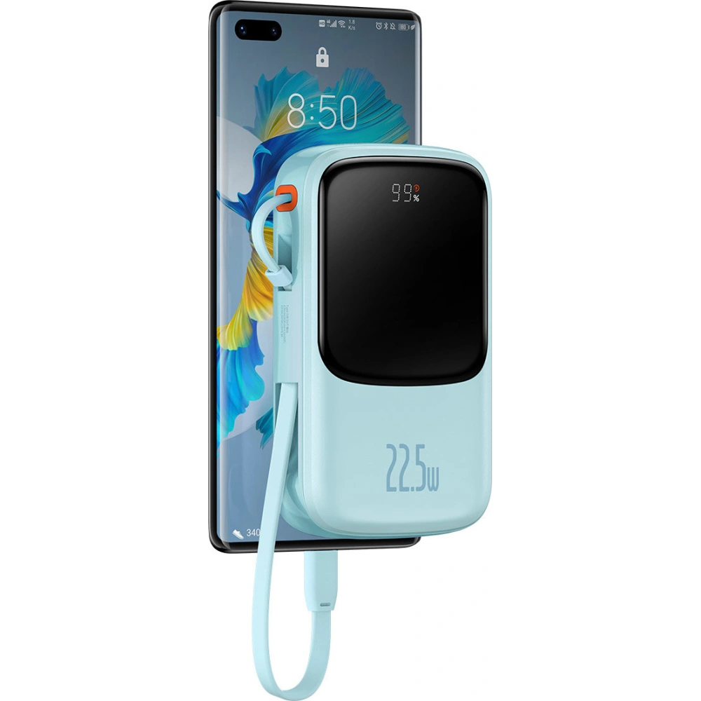 Hurtownia GSM - Powerbank Baseus Qpow 10000mAh s vestavěným kabelem USB-C 22.5W Quick Charge SCP AFC FCP modrý - BSU3287BLU - {ean13} - Hurt
