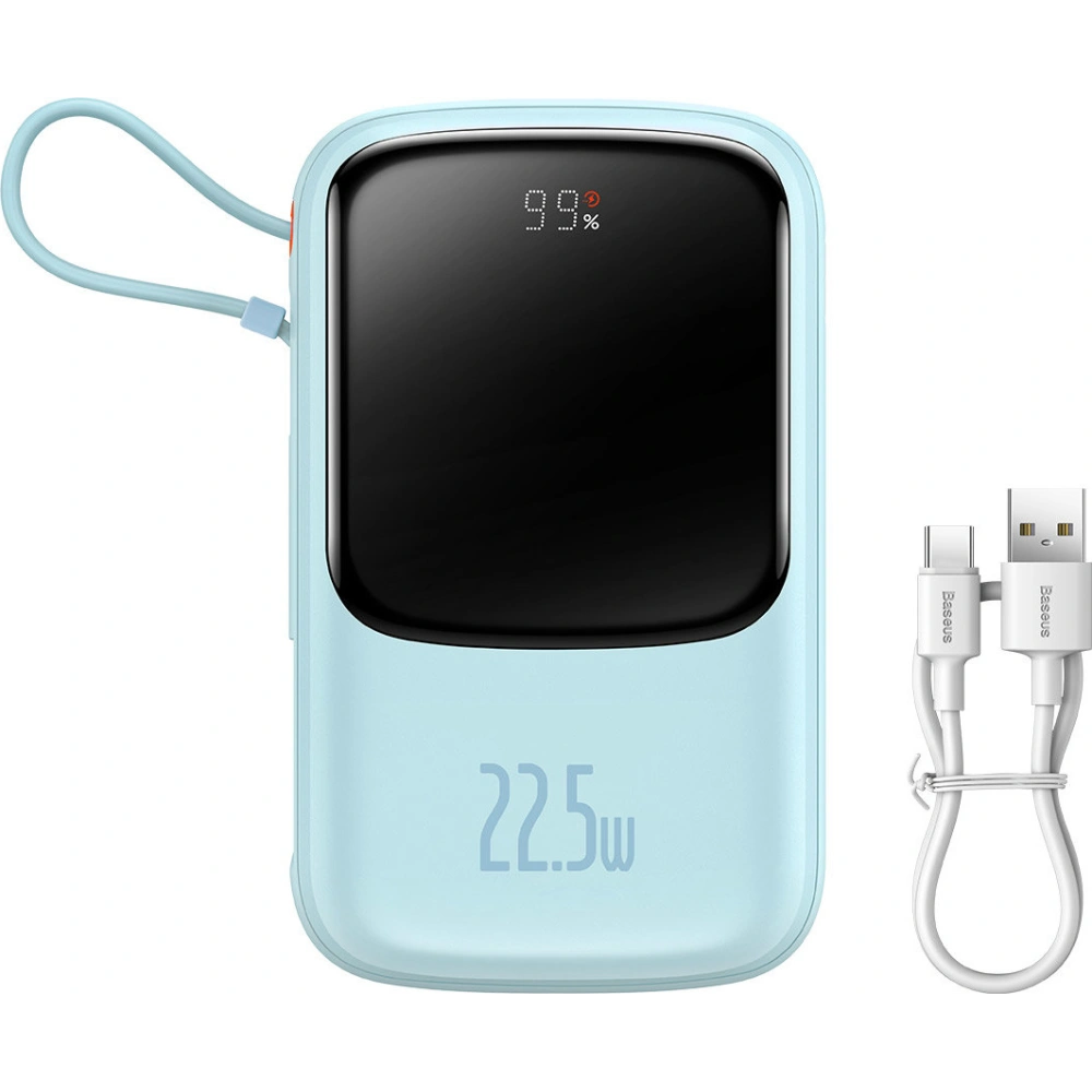 Hurtownia GSM - Powerbank Baseus Qpow 10000mAh s vestavěným kabelem USB-C 22.5W Quick Charge SCP AFC FCP modrý - BSU3287BLU - {ean13} - Hurt