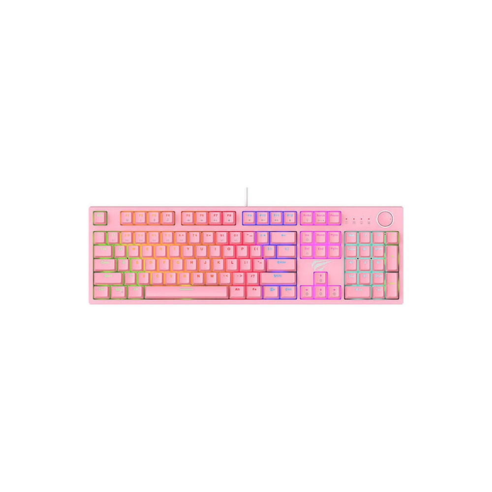 Hurtownia GSM - Klawiatura mechaniczna gamingowa Havit KB871L RGB (różowa) - HVT175PNK - {ean13} - Hurt