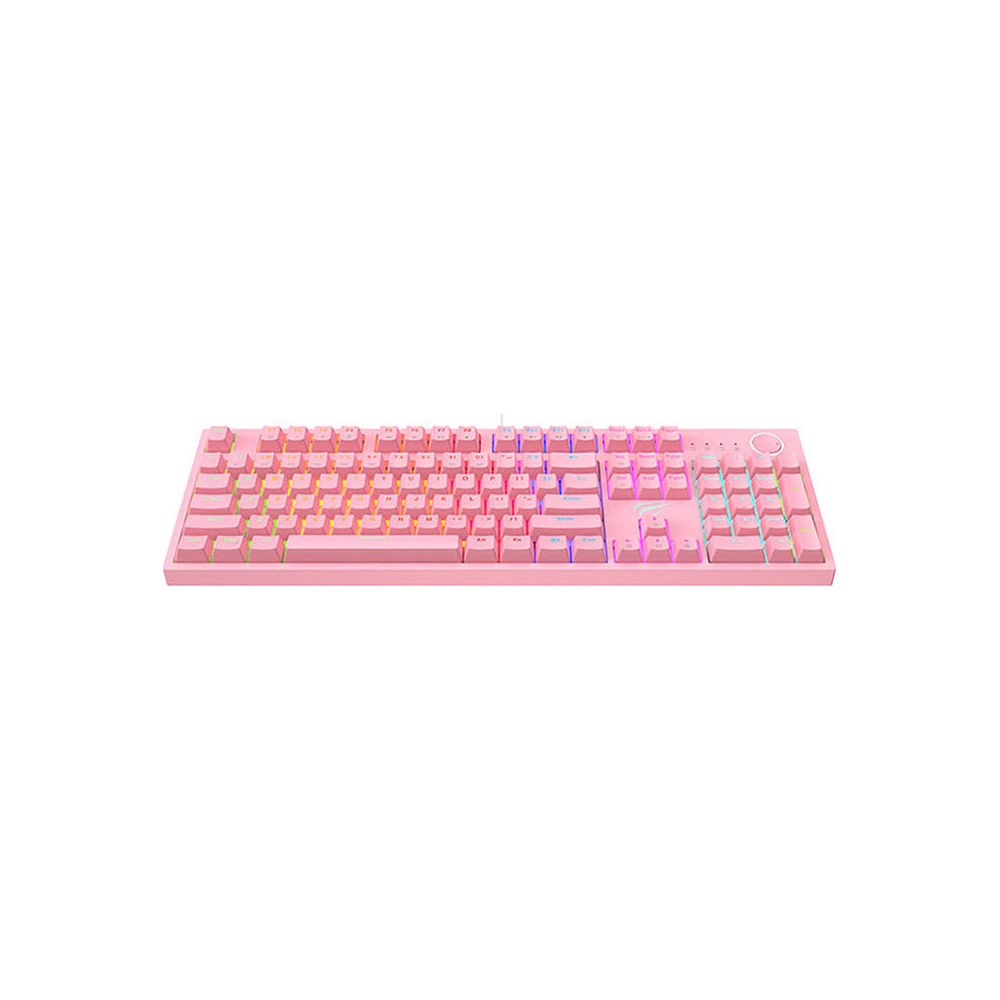 Hurtownia GSM - Klawiatura mechaniczna gamingowa Havit KB871L RGB (różowa) - HVT175PNK - {ean13} - Hurt