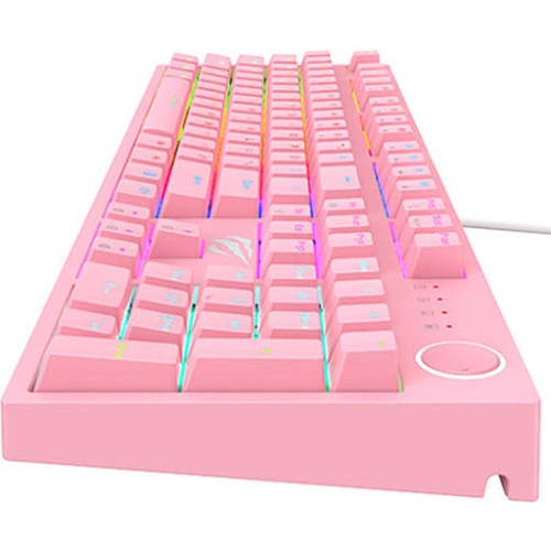 Klawiatura mechaniczna gamingowa Havit KB871L RGB (różowa)