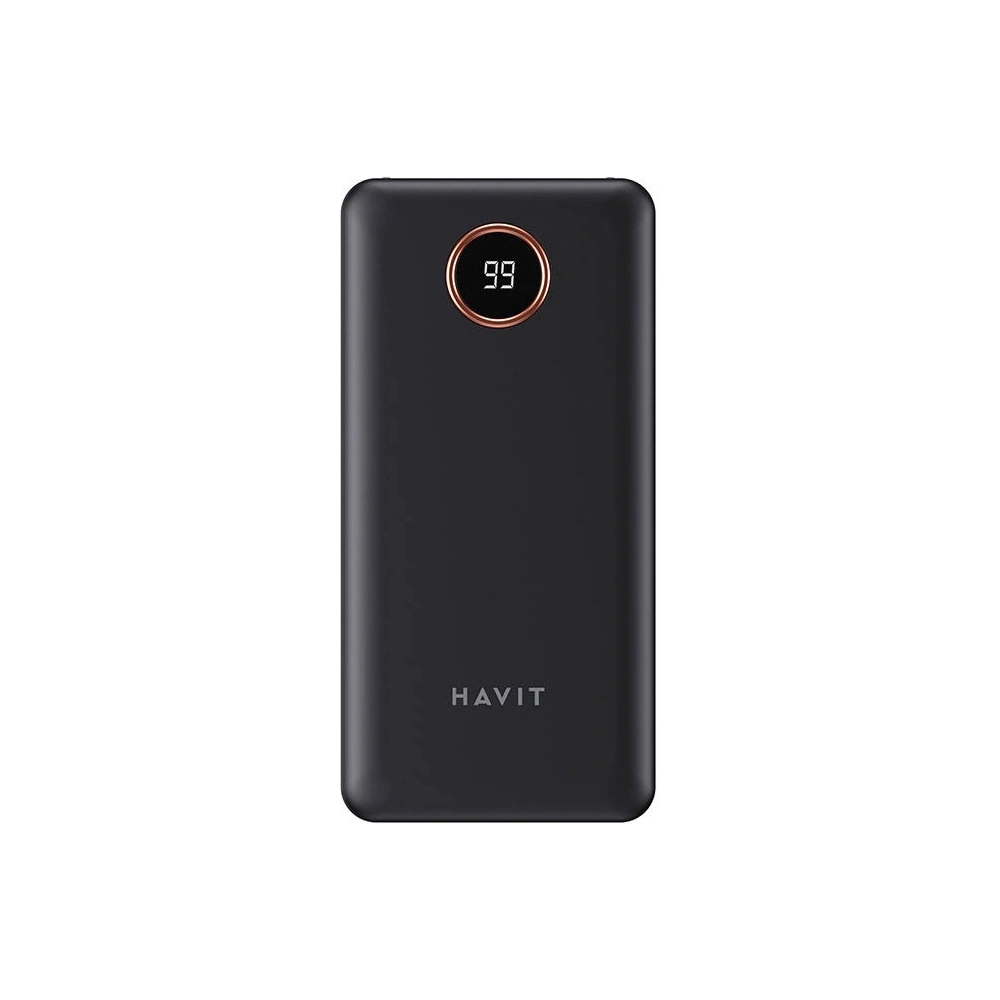 Hurtownia GSM - Powerbank Havit PB74 10000mAh + kabel USB-C, Lightning, micro USB (černý) - HVT176BLK - {ean13} - Hurt