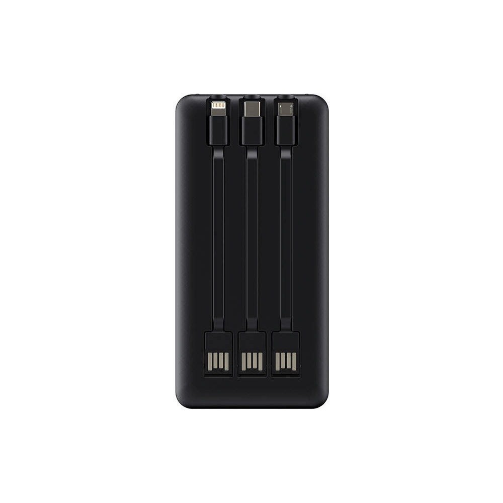 Hurtownia GSM - Powerbank Havit PB74 10000mAh + kabel USB-C, Lightning, micro USB (černý) - HVT176BLK - {ean13} - Hurt