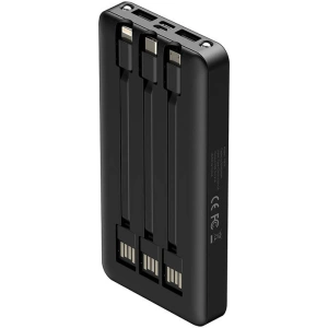 Wholesale Powerbank Havit PB74 10000mAh + USB-C, Lightning, micro USB cables (black) - HVT176BLK - {ean13} - Hurt