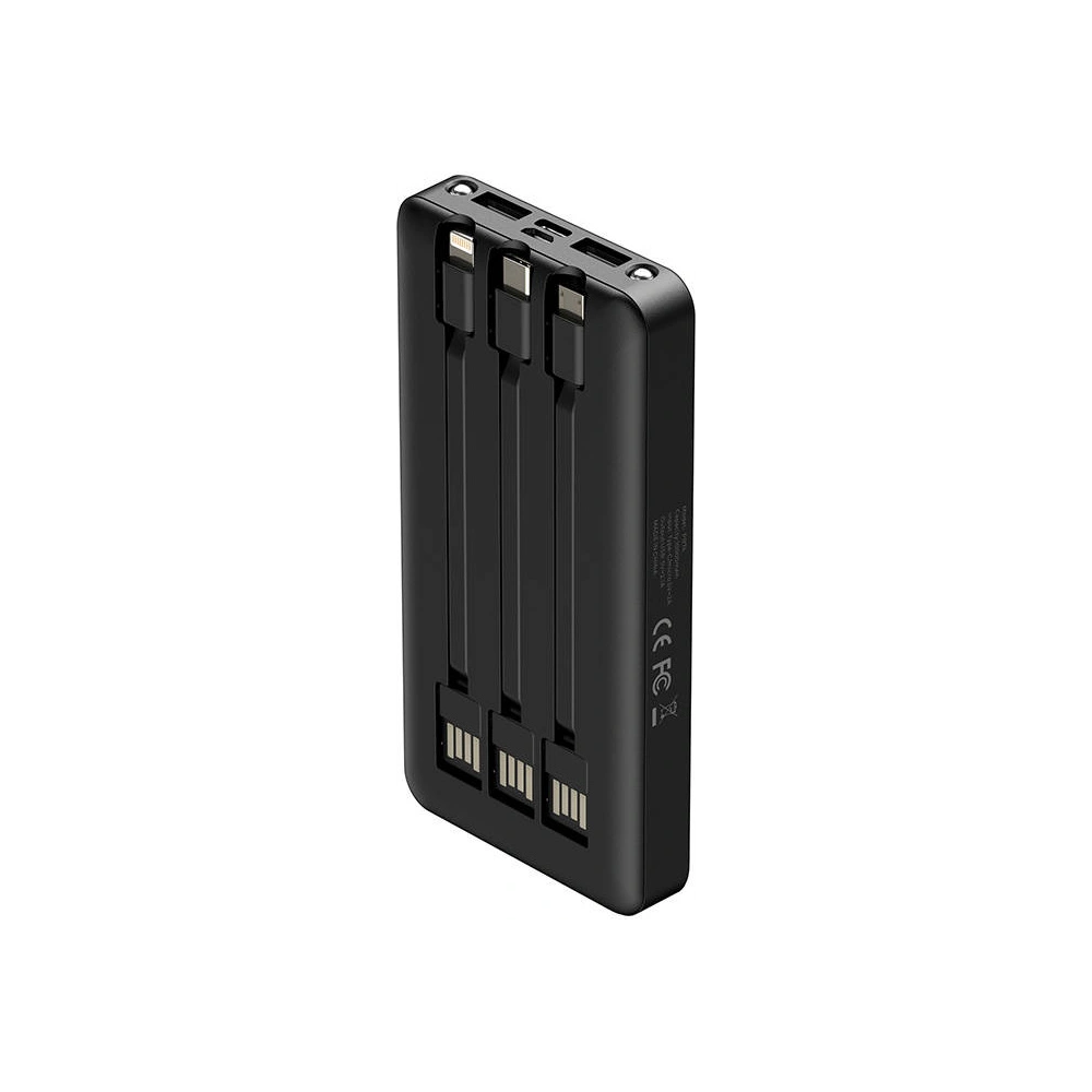 Hurtownia GSM - Powerbank Havit PB74 10000mAh + kabel USB-C, Lightning, micro USB (černý) - HVT176BLK - {ean13} - Hurt
