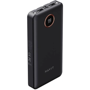 Wholesale Powerbank Havit PB74 10000mAh + USB-C, Lightning, micro USB cables (black) - HVT176BLK - {ean13} - Hurt