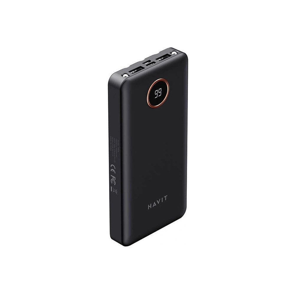 Hurtownia GSM - Powerbank Havit PB74 10000mAh + kabel USB-C, Lightning, micro USB (černý) - HVT176BLK - {ean13} - Hurt