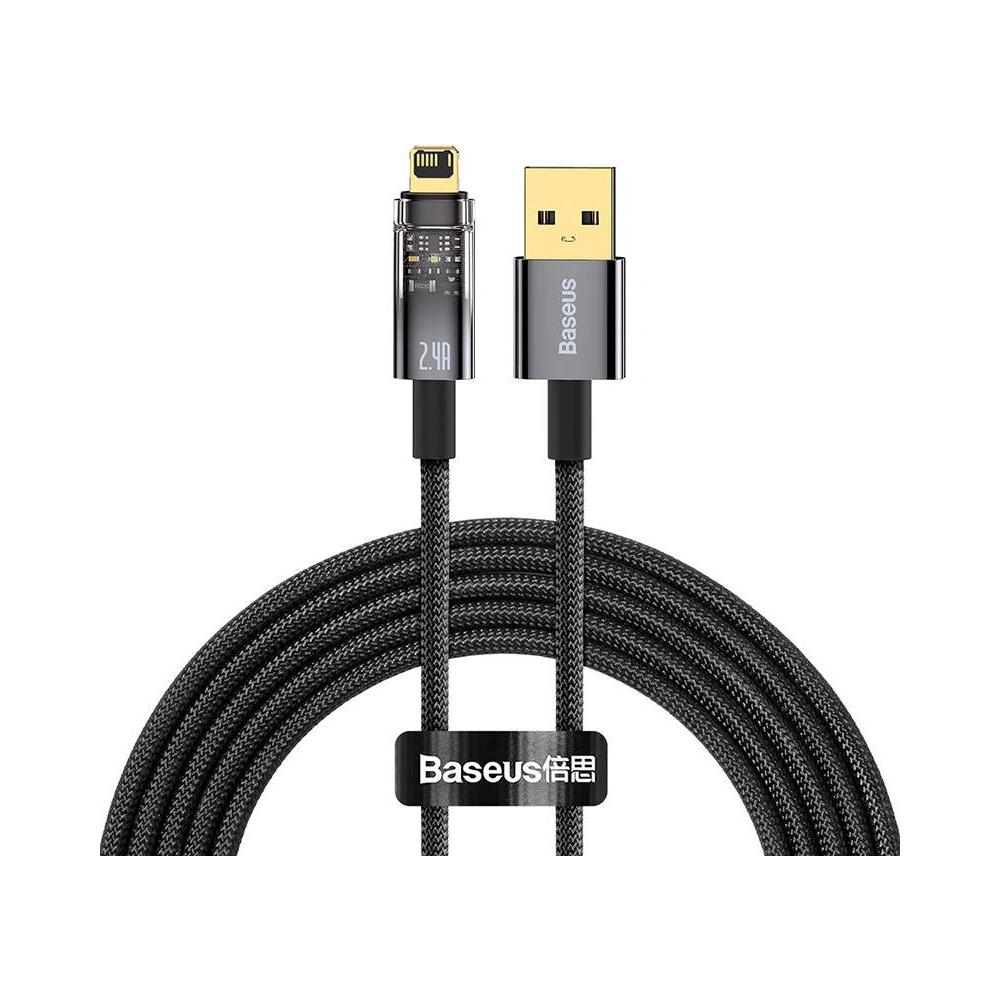 Wholesale aseus Explorer USB - Lightning Cable 2.4A 2m (black) - BSU3288BLK - {ean13} - Hurt