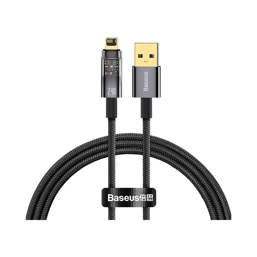 Wholesale Baseus Explorer USB - Lightning Cable 2.4A 1m (black) - BSU3292BLK - {ean13} - Hurt