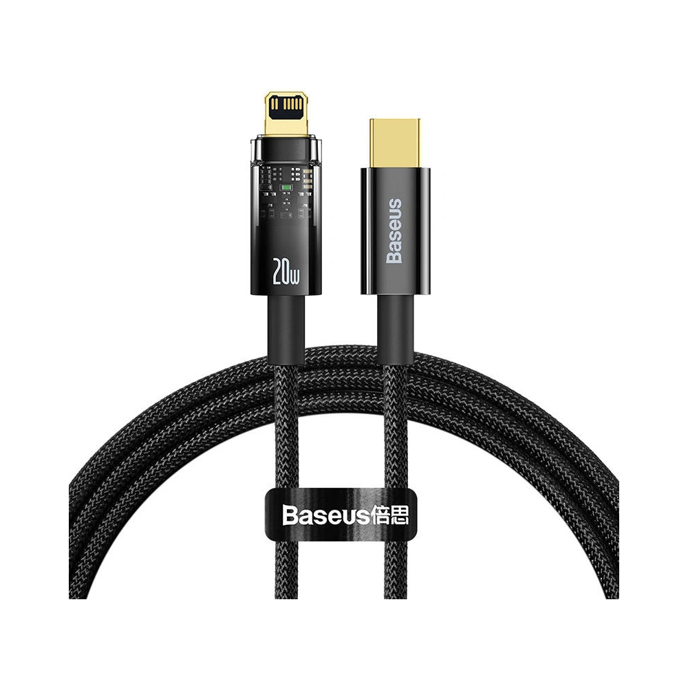 Hurtownia GSM - Kabel Baseus Explorer USB-C - Lightning 20W 1m (czarny) - BSU3294BLK - {ean13} - Hurt
