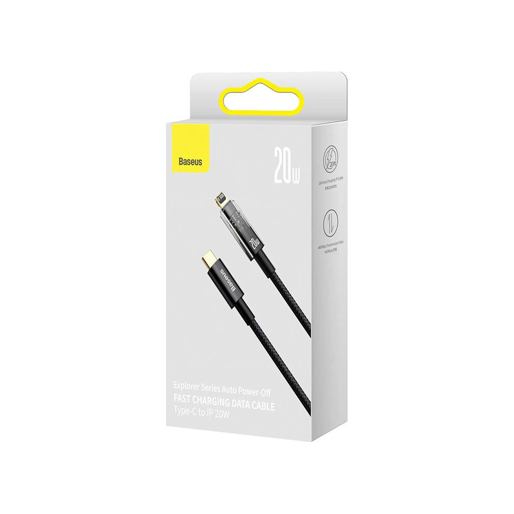Hurtownia GSM - Kabel Baseus Explorer USB-C - Lightning 20W 1m (černý) - BSU3294BLK - {ean13} - Hurt