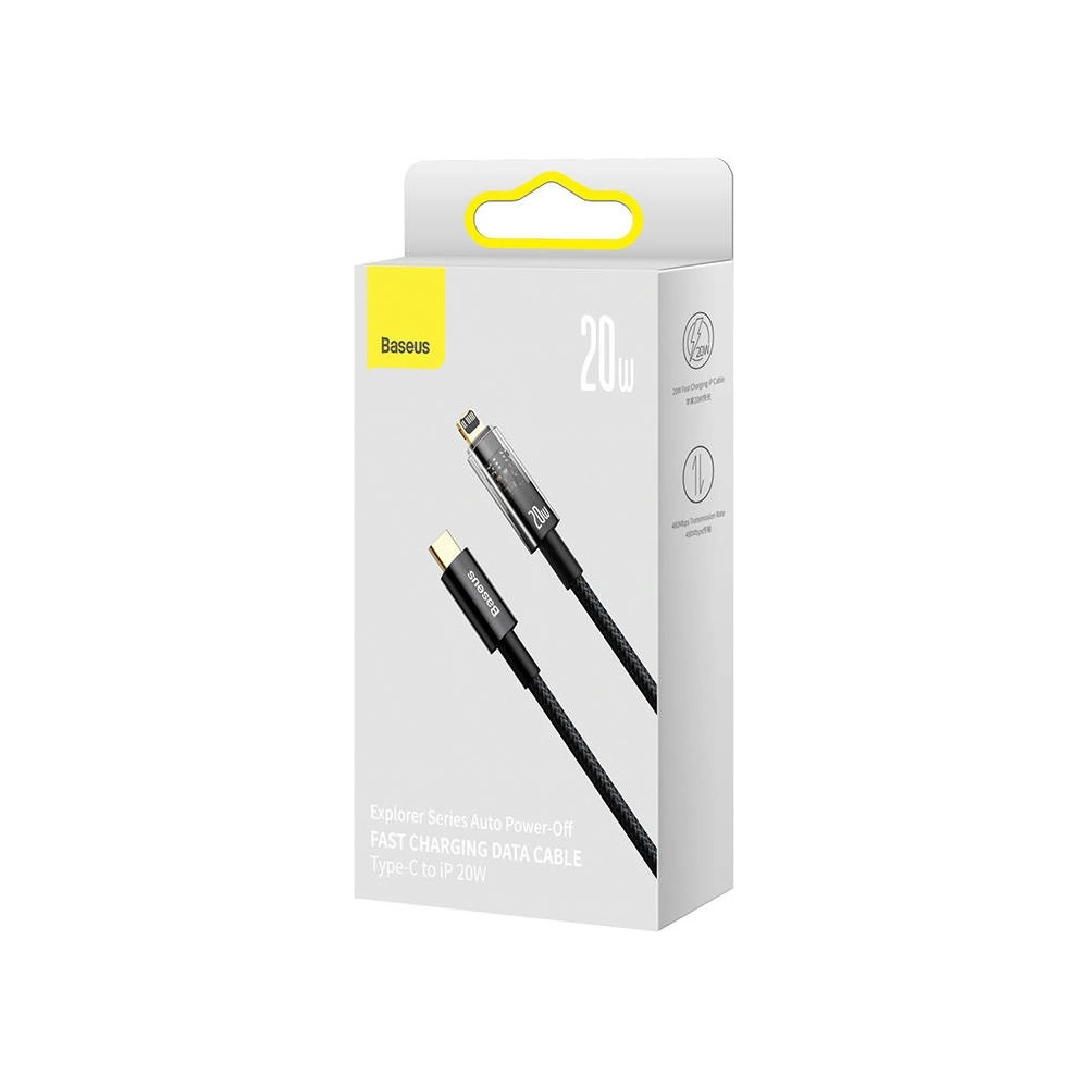 Hurtownia GSM - Kabel Baseus Explorer USB-C - Lightning 20W 2m (černý) - BSU3295BLK - {ean13} - Hurt