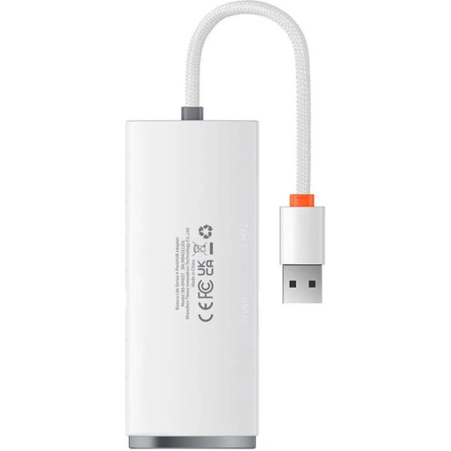 Hub 4w1 Baseus Lite Series USB do 4x USB 3.0 25cm (biały)