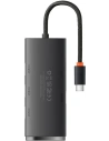 Hub 4w1 Baseus Lite Series USB-C do 4x USB 3.0 + USB-C, 25cm (czarny)