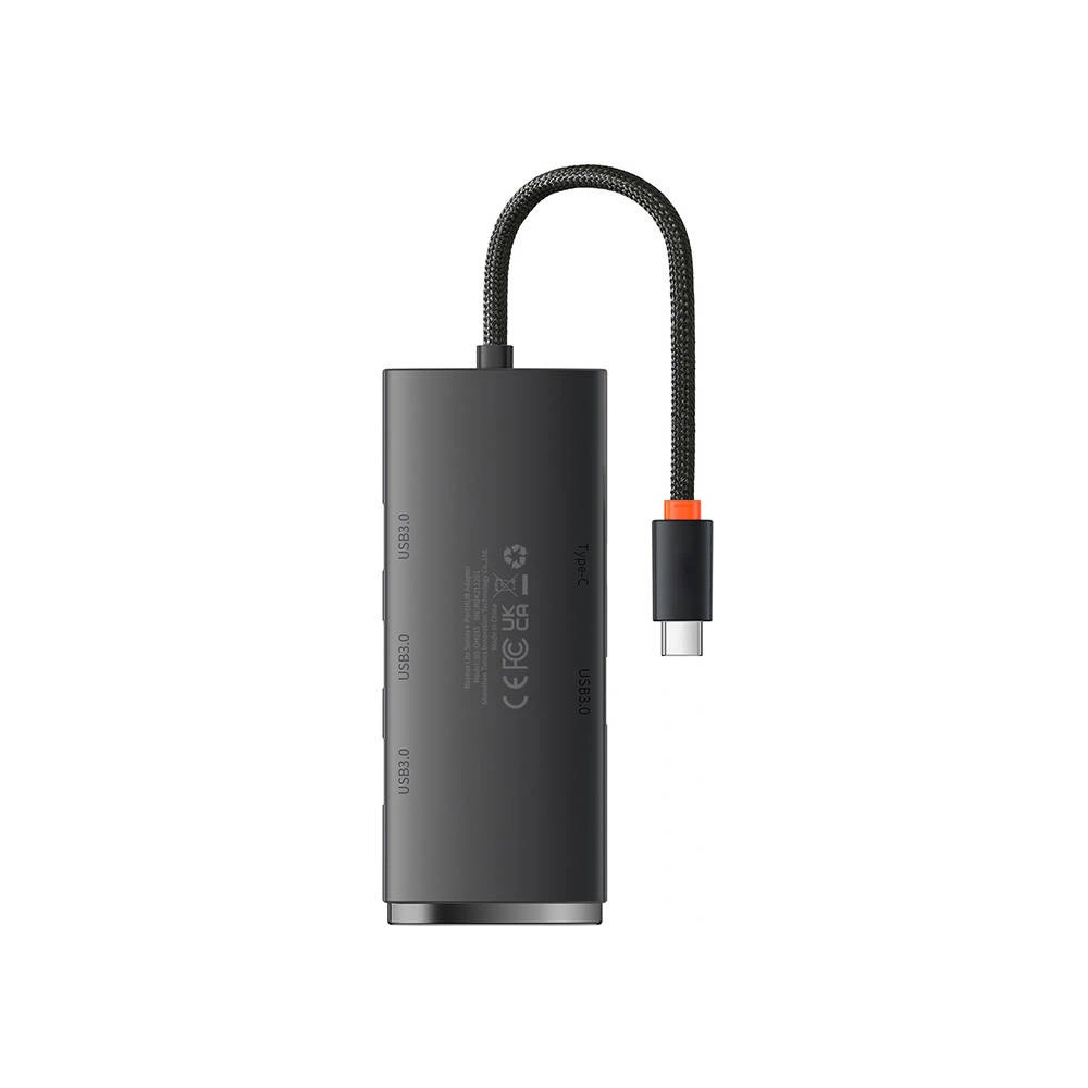 Hurtownia GSM - Hub 4w1 Baseus Lite Series USB-C do 4x USB 3.0 + USB-C, 25cm (czarny) - BSU3307BLK - {ean13} - Hurt