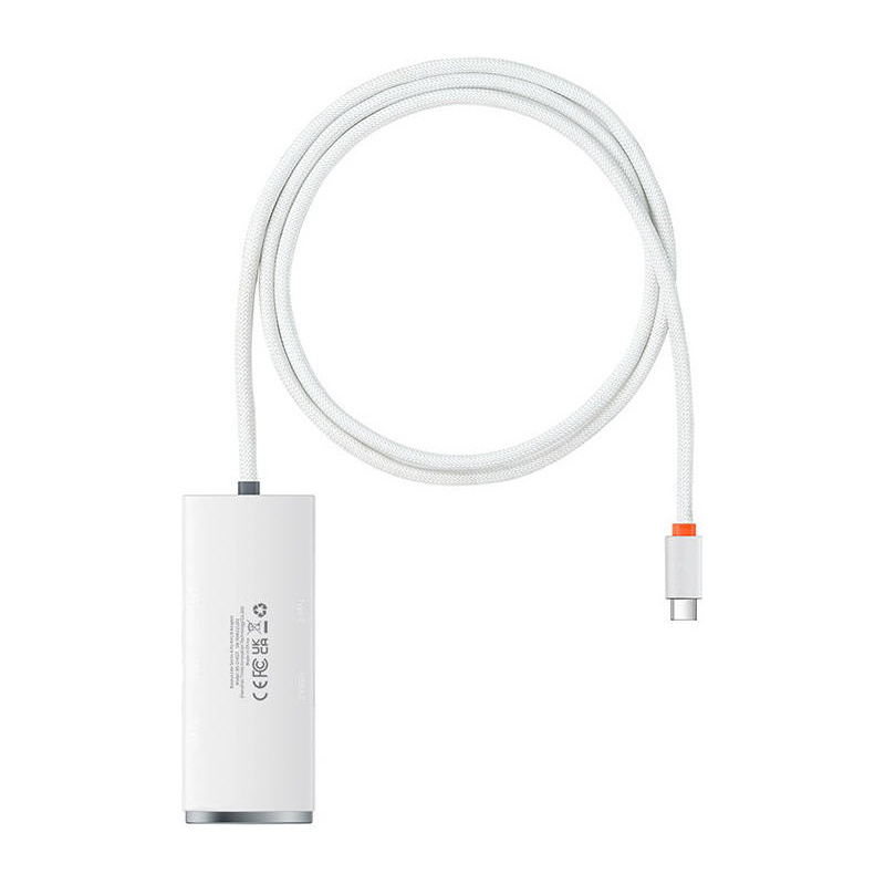Baseus Distributor - 6932172606275 - BSU3310WHT - Hub 4in1 Baseus Lite Series USB-C - 4x USB 3.0 + USB-C, 1m (white) - B2B homescreen