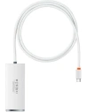 Hub 4in1 Baseus Lite Series USB-C - 4x USB 3.0 + USB-C, 1m (white)