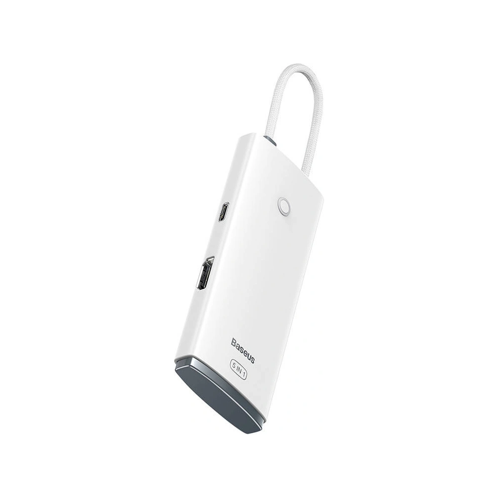 Hurtownia GSM - Hub 5w1 Baseus Lite Series USB-C na 3x USB 3.0 + USB-C + HDMI (bílý) - BSU3313WHT - {ean13} - Hurt