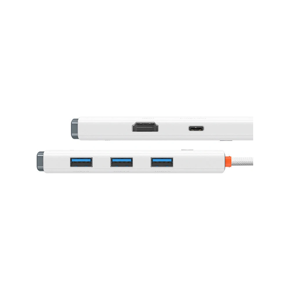 Hurtownia GSM - Hub 5w1 Baseus Lite Series USB-C na 3x USB 3.0 + USB-C + HDMI (bílý) - BSU3313WHT - {ean13} - Hurt