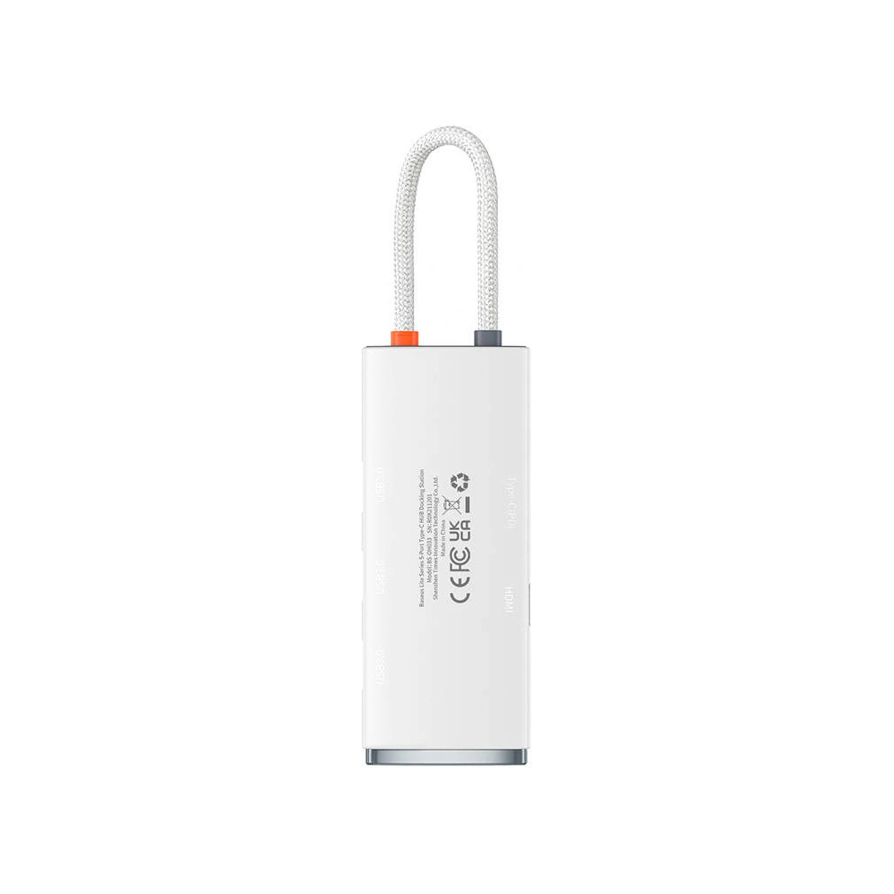 Wholesale Hub 5in1 Baseus Lite Series USB-C - 3x USB 3.0 + USB-C + HDMI (white) - BSU3313WHT - {ean13} - Hurt