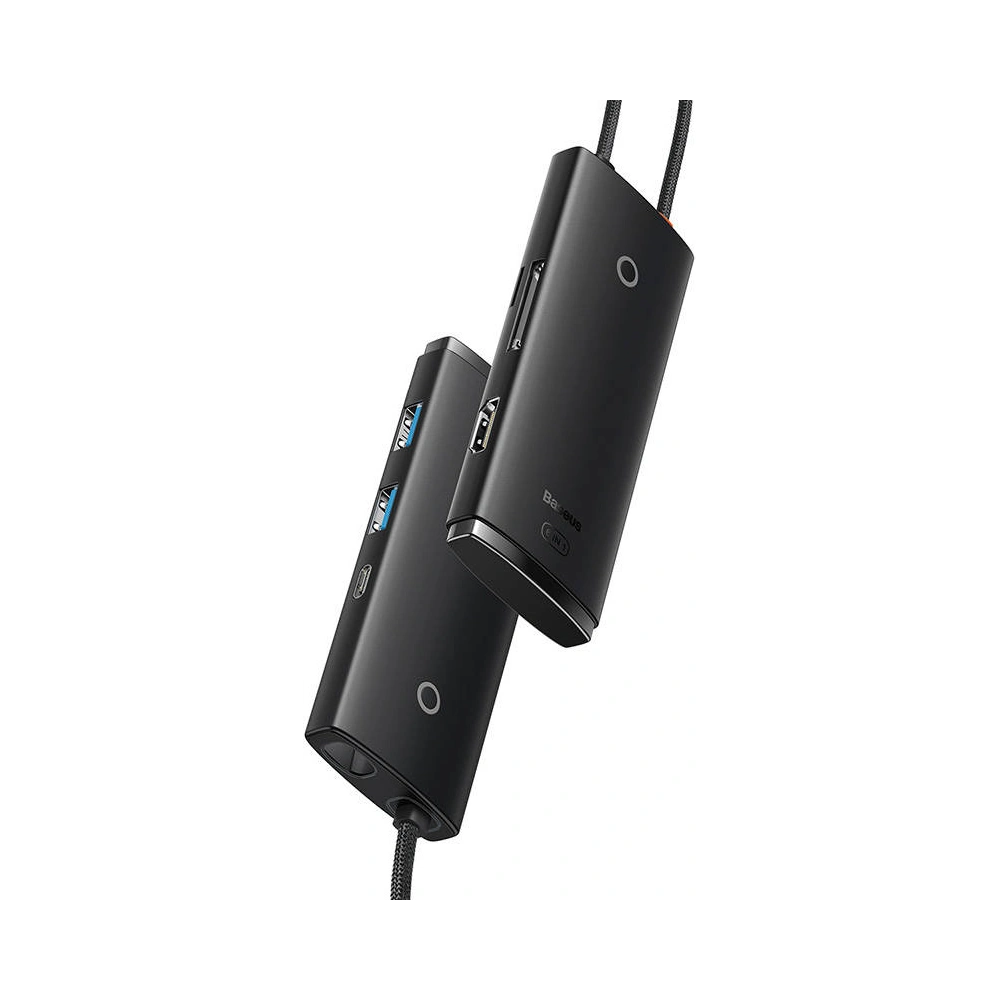 Hurtownia GSM - Hub 6v1 Baseus Lite Series USB-C na 2x USB 3.0 + USB-C + HDMI + SD/TF (černý) - BSU3314BLK - {ean13} - Hurt