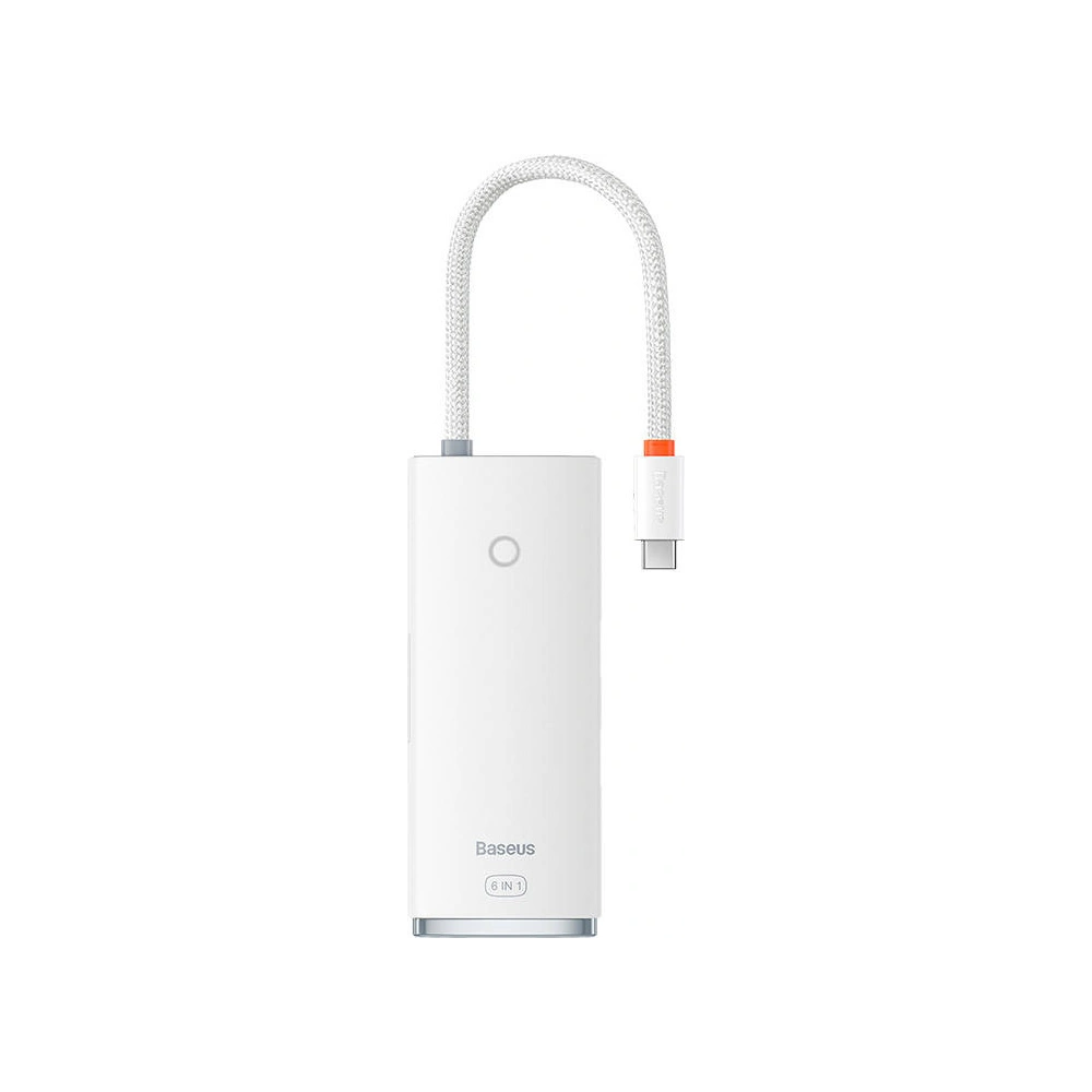 Hurtownia GSM - Hub 6v1 Baseus Lite Series USB-C na 2x USB 3.0 + USB-C PD + HDMI + SD/TF (bílý) - BSU3316WHT - {ean13} - Hurt