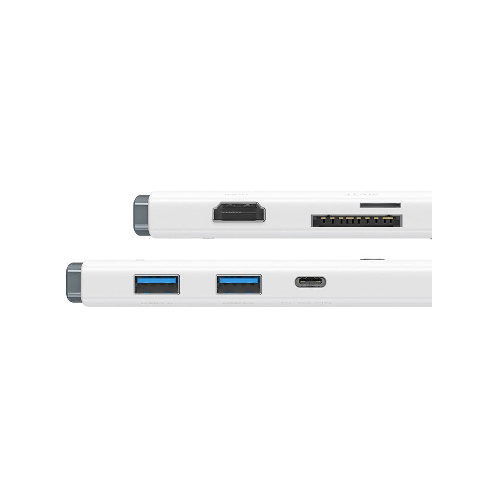 Hurtownia GSM - Hub 6v1 Baseus Lite Series USB-C na 2x USB 3.0 + USB-C PD + HDMI + SD/TF (bílý) - BSU3316WHT - {ean13} - Hurt
