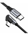 USB-C na USB-C kabel, úhlový UGREEN US255, 3A, 60W, 2m (černý)