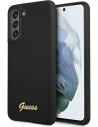 Guess GUHCS21FLSLMGBK Samsung Galaxy S21 FE black hardcase Silicone Script Metal Logo