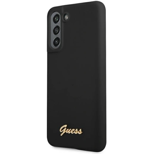 Etui Guess GUHCS21FLSLMGBK Samsung Galaxy S21 FE czarny/black hardcase Silicone Script Metal Logo