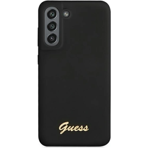 Etui Guess GUHCS21FLSLMGBK Samsung Galaxy S21 FE czarny/black hardcase Silicone Script Metal Logo