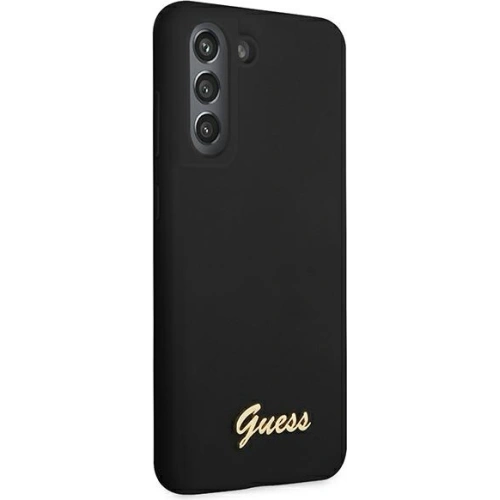 Etui Guess GUHCS21FLSLMGBK Samsung Galaxy S21 FE czarny/black hardcase Silicone Script Metal Logo
