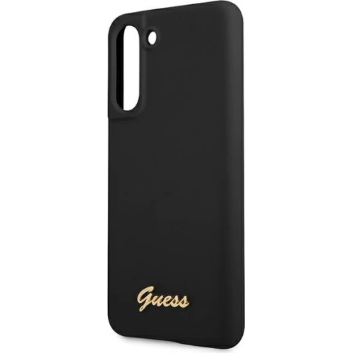 Etui Guess GUHCS21FLSLMGBK Samsung Galaxy S21 FE czarny/black hardcase Silicone Script Metal Logo
