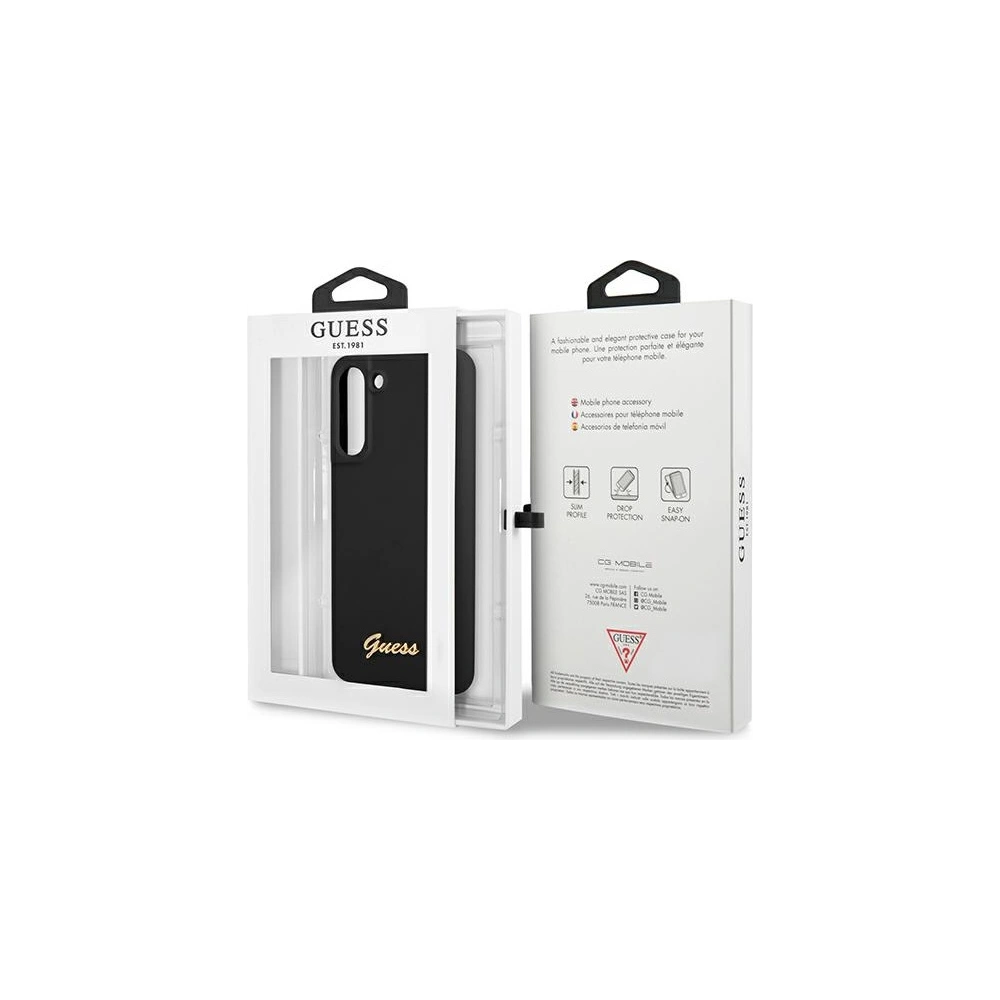 Hurtownia GSM - Etui Guess GUHCS21FLSLMGBK Samsung Galaxy S21 FE černý/black hardcase Silicone Script Metal Logo - GUE1817BLK - {ean13} - Hurt
