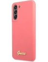 Wholesale Guess GUHCS21FLSLMGFU Samsung Galaxy S21 FE fuchsia hardcase Silicone Script Metal Logo - GUE1818FHS - {ean13} - Hurt