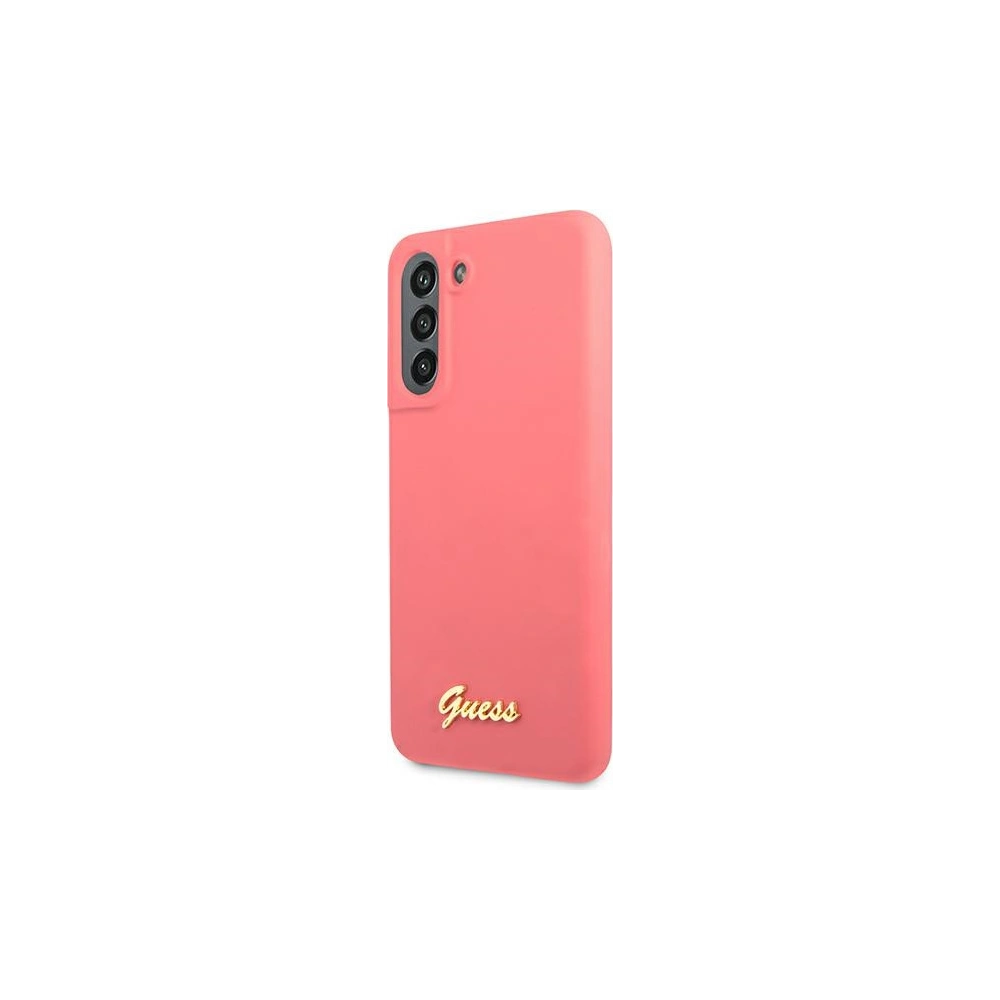 Hurtownia GSM - Etui Guess GUHCS21FLSLMGFU Samsung Galaxy S21 FE fuksja/fuchsia hardcase Silicone Script Metal Logo - GUE1818FHS - {ean13} - Hurt