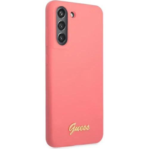 Etui Guess GUHCS21FLSLMGFU Samsung Galaxy S21 FE fuksja/fuchsia hardcase Silicone Script Metal Logo