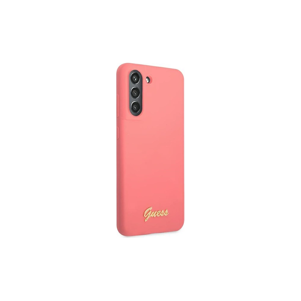 Hurtownia GSM - Etui Guess GUHCS21FLSLMGFU Samsung Galaxy S21 FE fuksja/fuchsia hardcase silikonový skript metalové logo - GUE1818FHS - {ean13} - Hurt