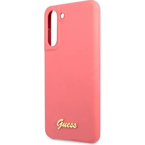 Etui Guess GUHCS21FLSLMGFU Samsung Galaxy S21 FE fuksja/fuchsia hardcase Silicone Script Metal Logo