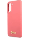 Wholesale Guess GUHCS21FLSLMGFU Samsung Galaxy S21 FE fuchsia hardcase Silicone Script Metal Logo - GUE1818FHS - {ean13} - Hurt