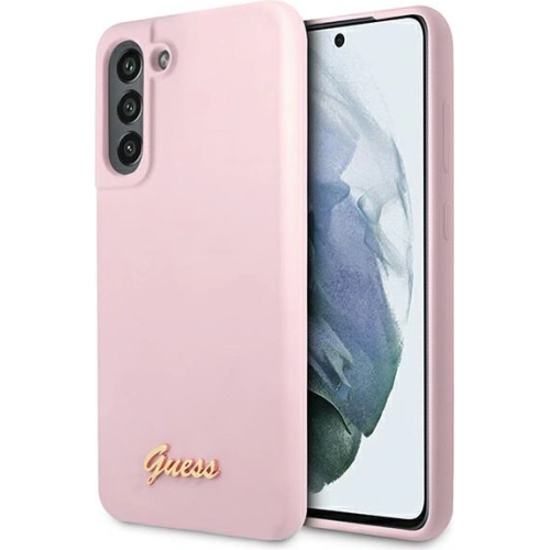 Etui Guess GUHCS21FLSLMGLA Samsung Galaxy S21 FE lawendowy/lavender hardcase Silicone Script Metal Logo