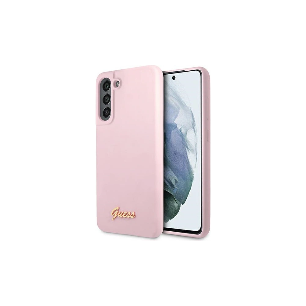 Hurtownia GSM - Etui Guess GUHCS21FLSLMGLA Samsung Galaxy S21 FE lawendowy/lavender hardcase Silicone Script Metal Logo - GUE1819LAV - {ean13} - Hurt