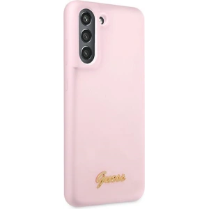 Hurtownia GSM - Etui Guess GUHCS21FLSLMGLA Samsung Galaxy S21 FE lawendowy/lavender hardcase Silicone Script Metal Logo - GUE1819LAV - {ean13} - Hurt